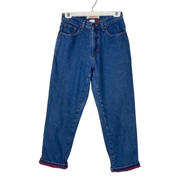 L.L. BEAN Jeans 6 Petite Flannel Lined Double L Relaxed Fit Straight Leg Denim - Picture 1 of 12